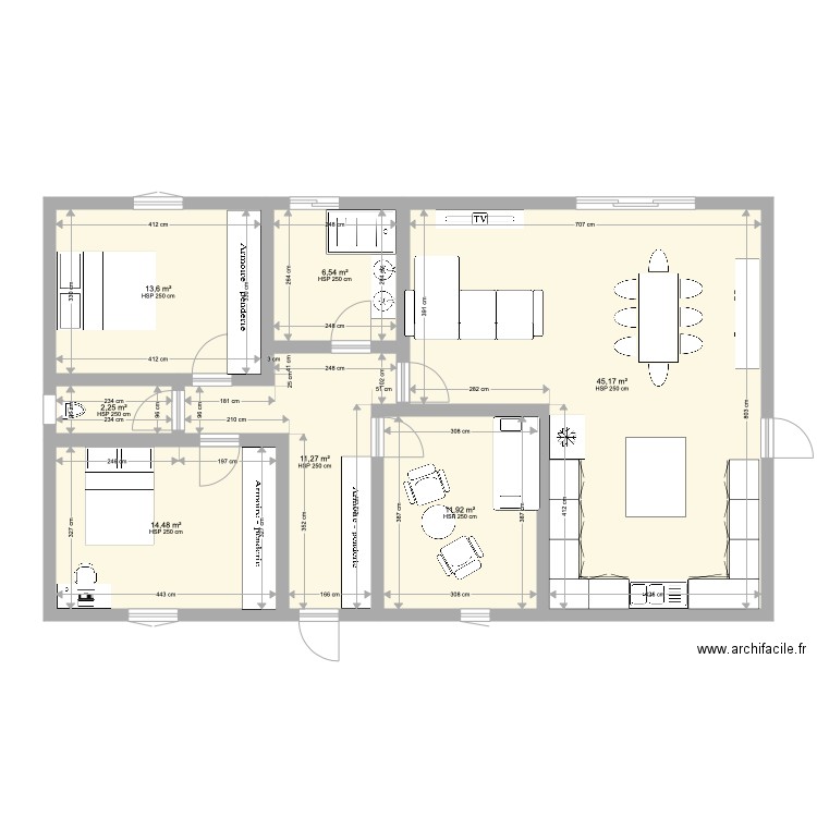 Maison 3. Plan de 7 pièces et 105 m2