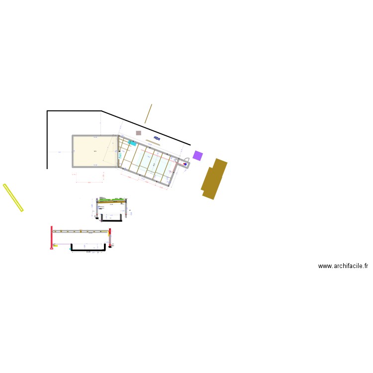 piscine 2025 v70. Plan de 1 pièce et 84 m2