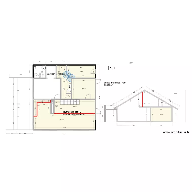 osb 33. Plan de 8  et 87 m²