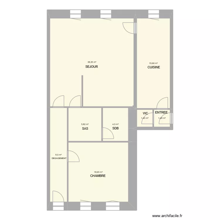 GUY. Plan de 8  et 94 m²