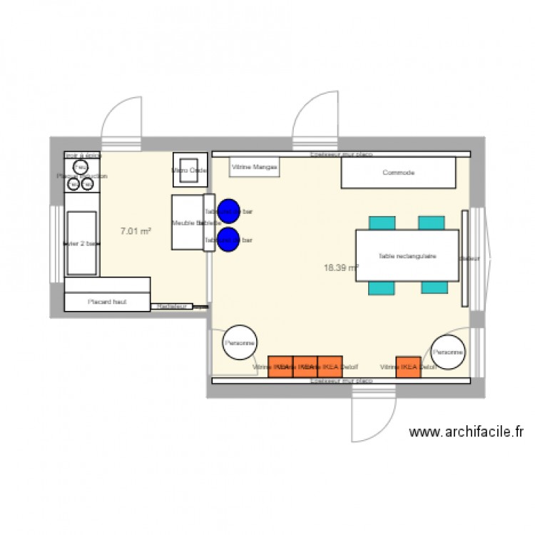 Plan séjour avec cuisine ouverte T3 BJG V 29 Septembre 2017. Plan de 0 pièce et 0 m2