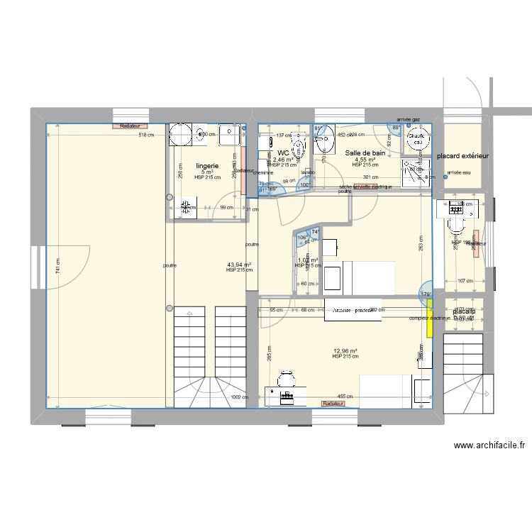 sous-sol_3. Plan de 9 pièces et 105 m2