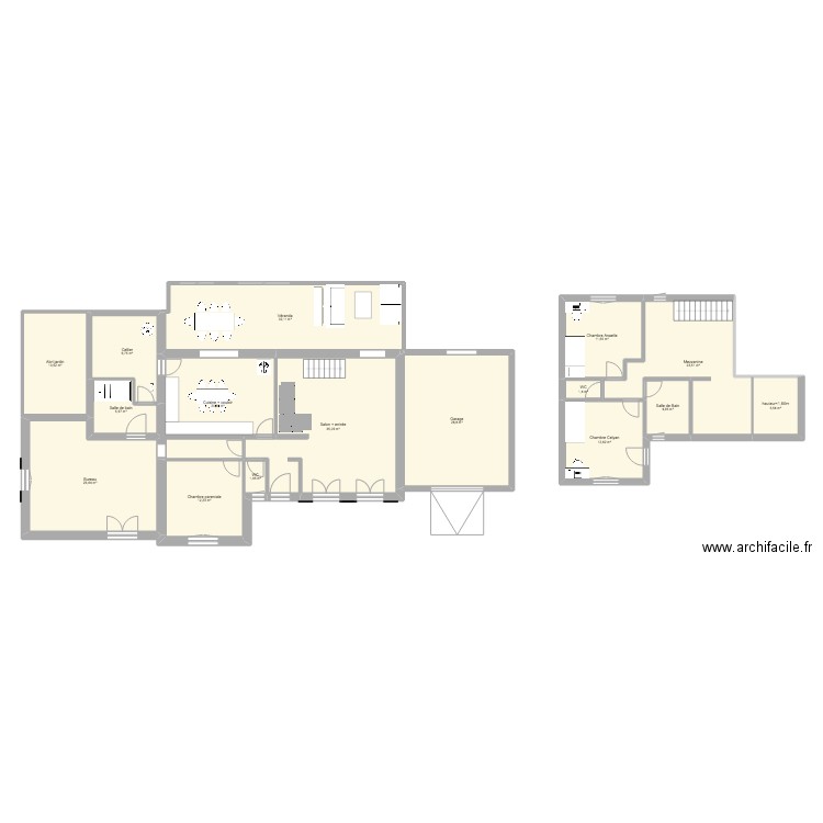 RdC Maison StJean. Plan de 16 pièces et 246 m2