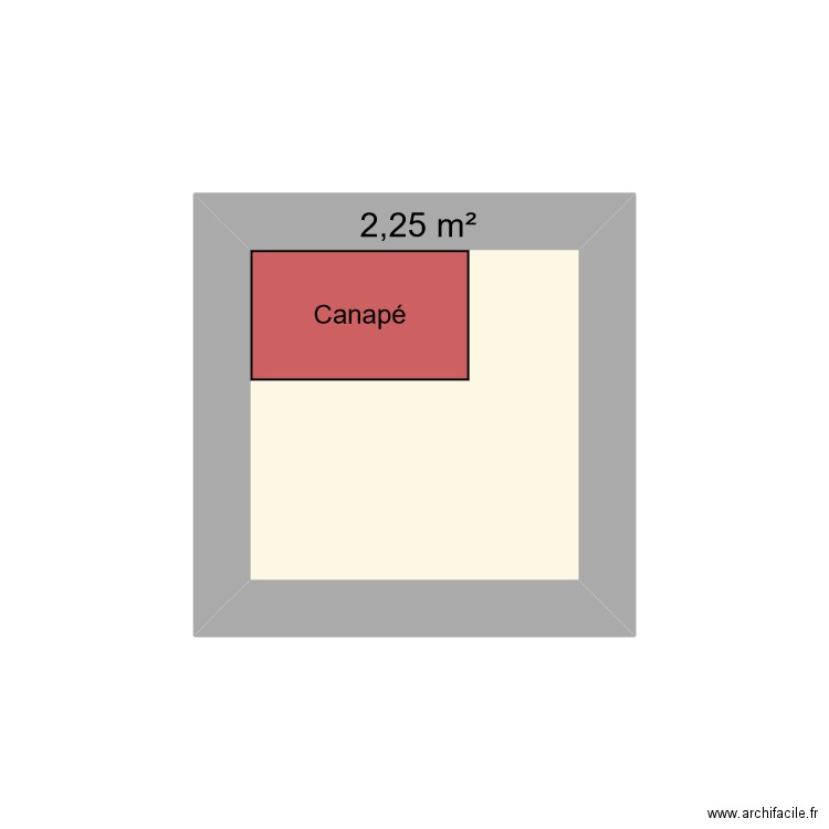 2.25. Plan de 1 pièce et 2 m2