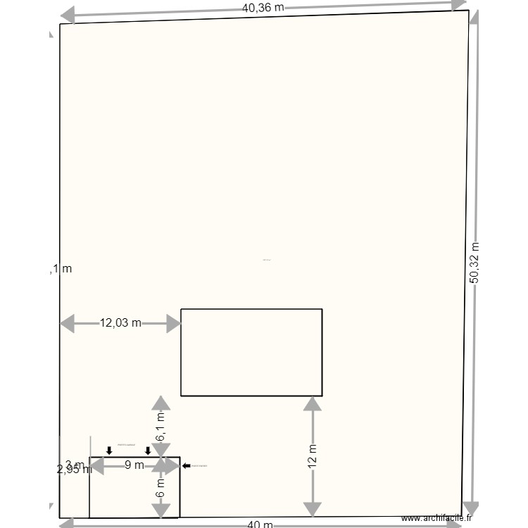 PLAN DE MASSE bâtiment. Plan de 3 pièces et 2123 m2