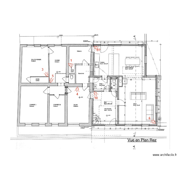 Rez de chaussée alarme. Plan de 0 pièce et 0 m2