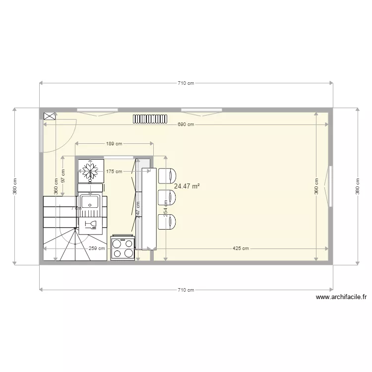 1er niveau Barbette cuicine verri&egrave;re. Plan de 