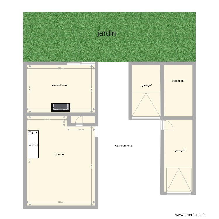 jardin. Plan de 6 pièces et 103 m2