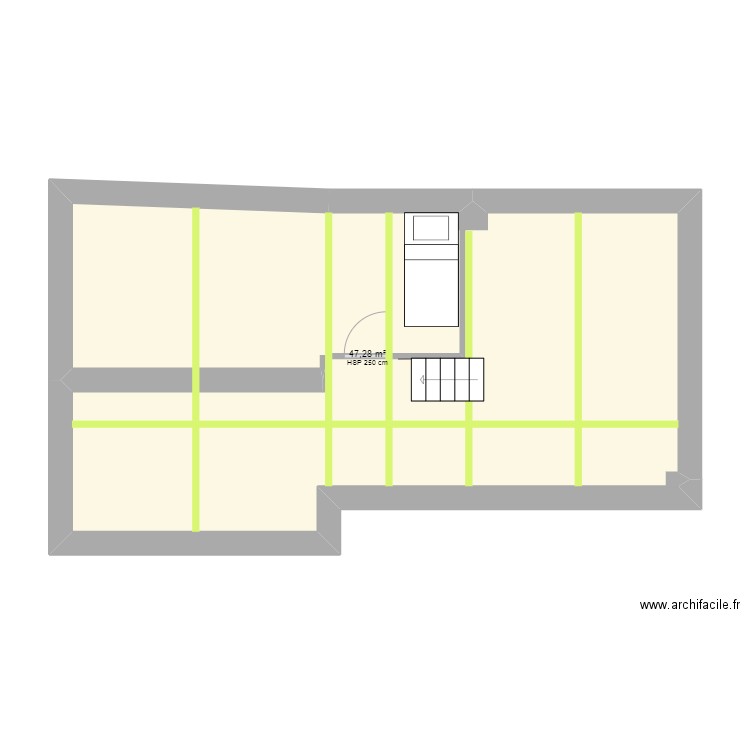gatou  projet réaménagement 1 piece combles . Plan de 0 pièce et 0 m2