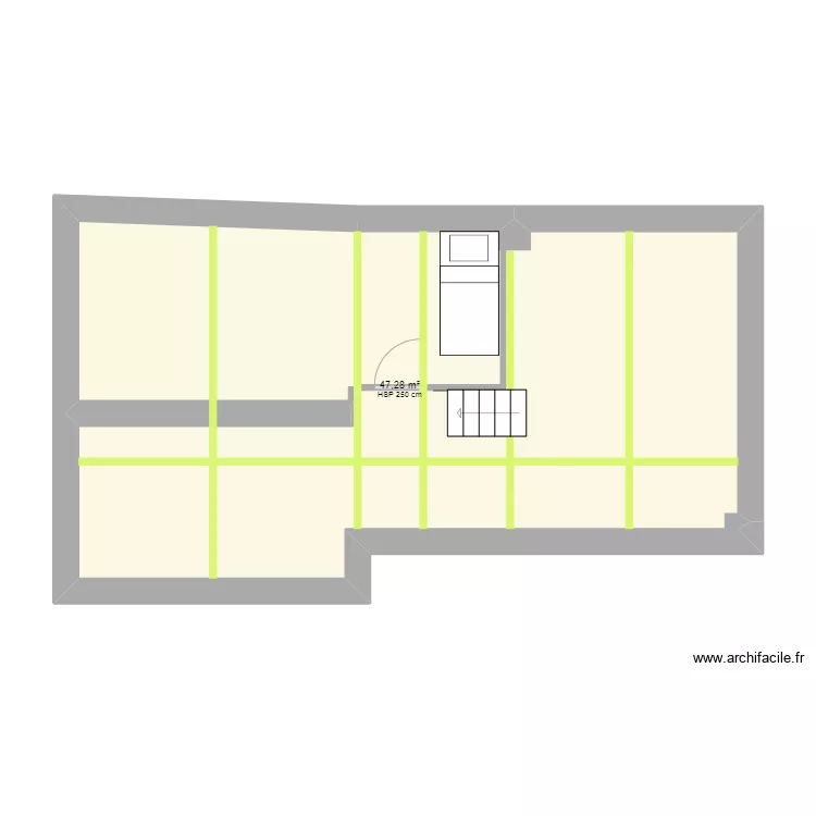 gatou  projet r&eacute;am&eacute;nagement 1 piece combles . Plan de 