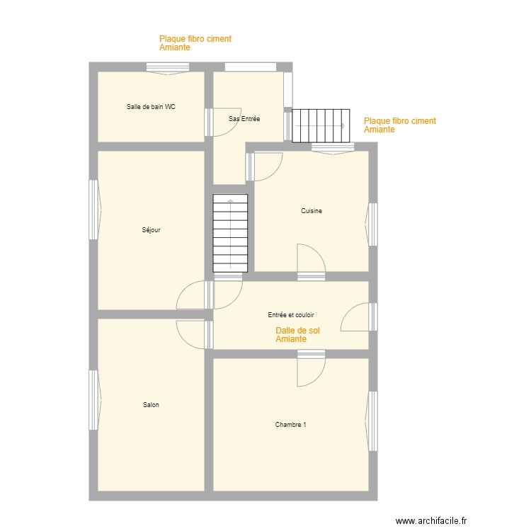 Croquis DRAZIC. Plan de 8 pièces et 79 m2