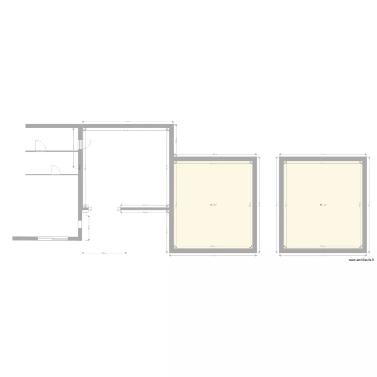 extensions avec garage en RDC et espace etage base 88m2. Plan de 