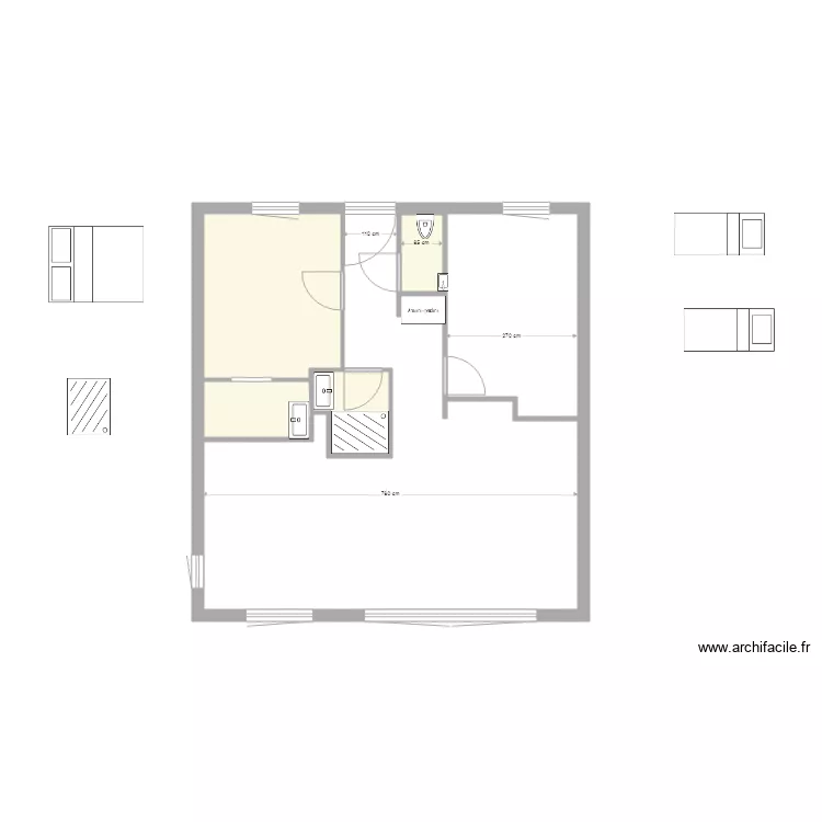 g&icirc;te standard. Plan de 