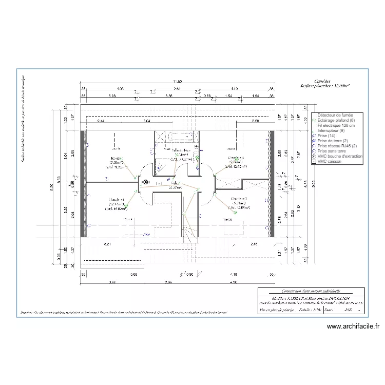 VASSEUR ETAGE M&I. Plan de 