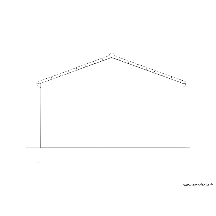 Garage façade Sud 2 pents. Plan de Garage façade Sud 2 pents. Plan de