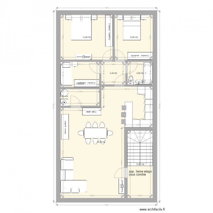 appart 2. Plan de 0 pièce et 0 m2