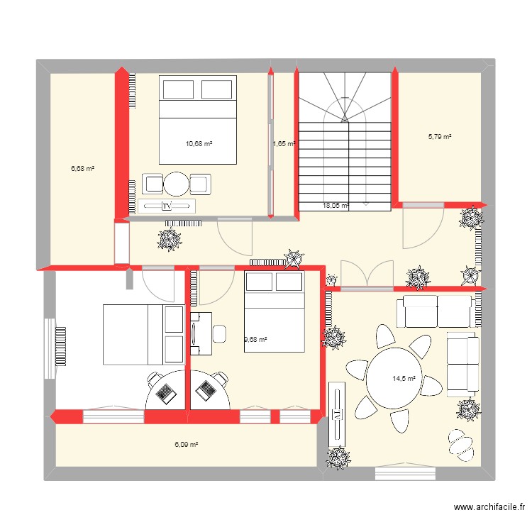 maison CHAK CHAK. Plan de 8 pièces et 73 m2