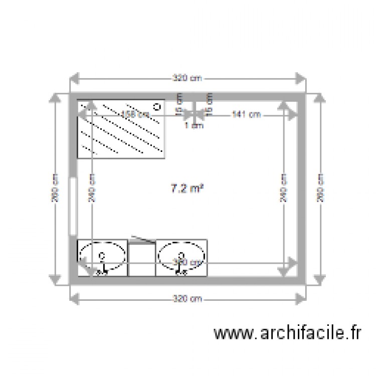 chambre parents sdb 2. Plan de 0 pièce et 0 m2