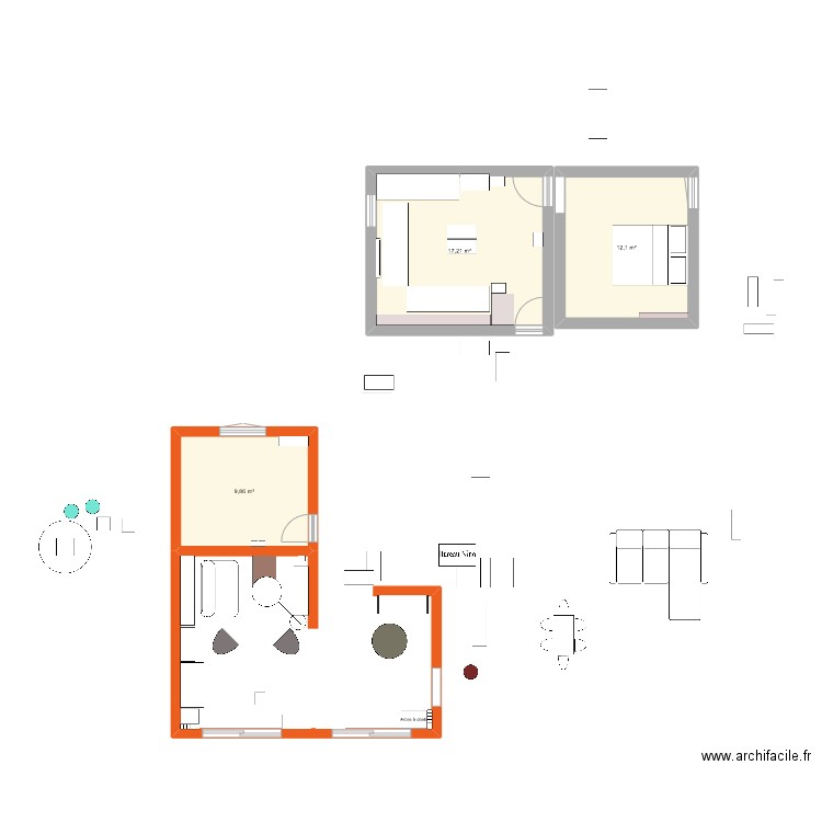 maison 12-22 3. Plan de 3 pièces et 39 m2