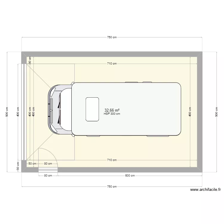 garage camping car 50m2 . Plan de 