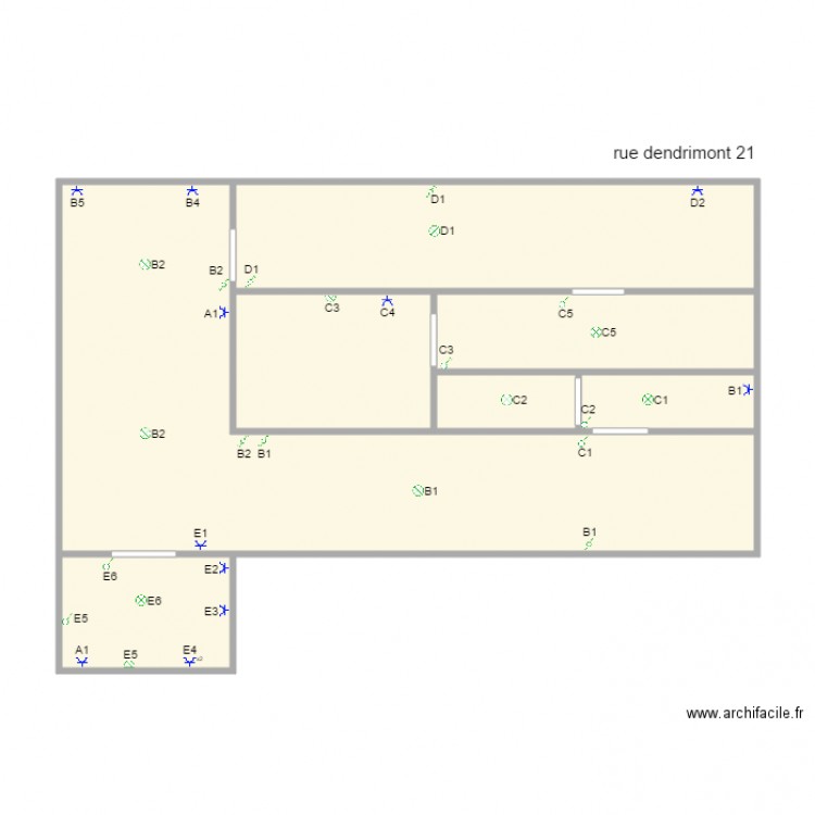 Dendrimont 21 4000 liege . Plan de 7 pièces et 77 m2