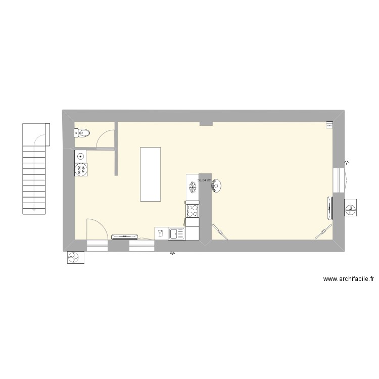 RDC maison à rénover. Plan de 0 pièce et 0 m2