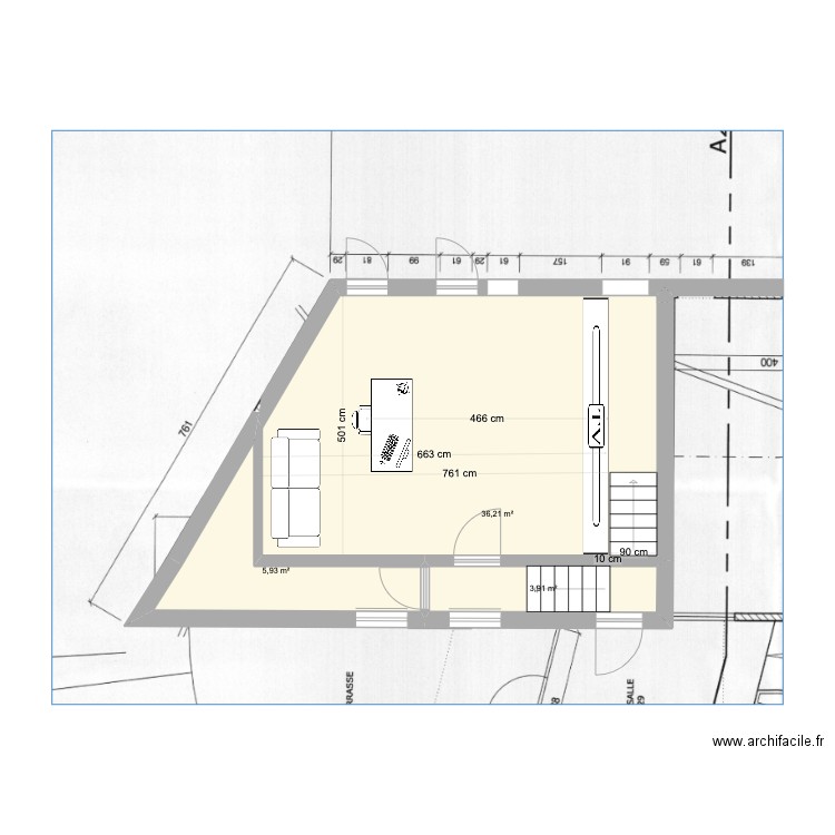 Bierges - Montage_son -v5. Plan de 3 pièces et 46 m2