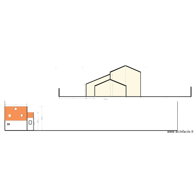 plan de coupe . Plan de 0 pièce et 0 m2