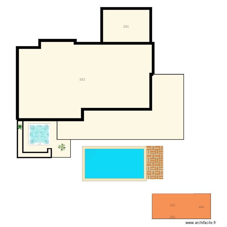 piscine pool house. Plan de 0 pièce et 0 m2