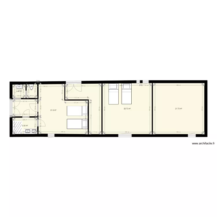 Am&eacute;nagement Grange 2 Montoison. Plan de 