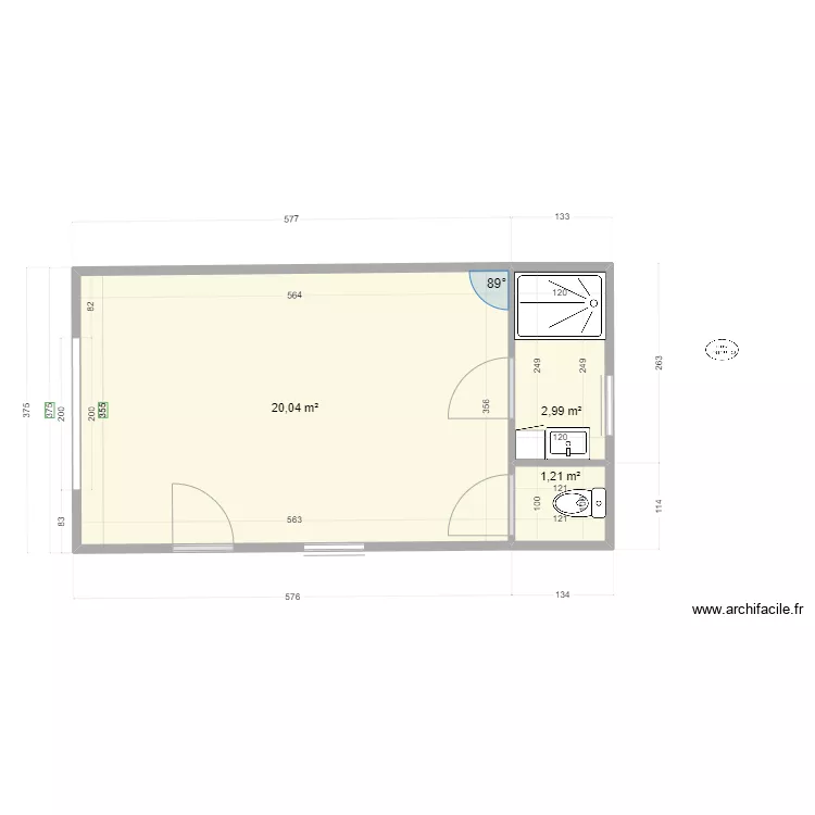 Studio . Plan de 