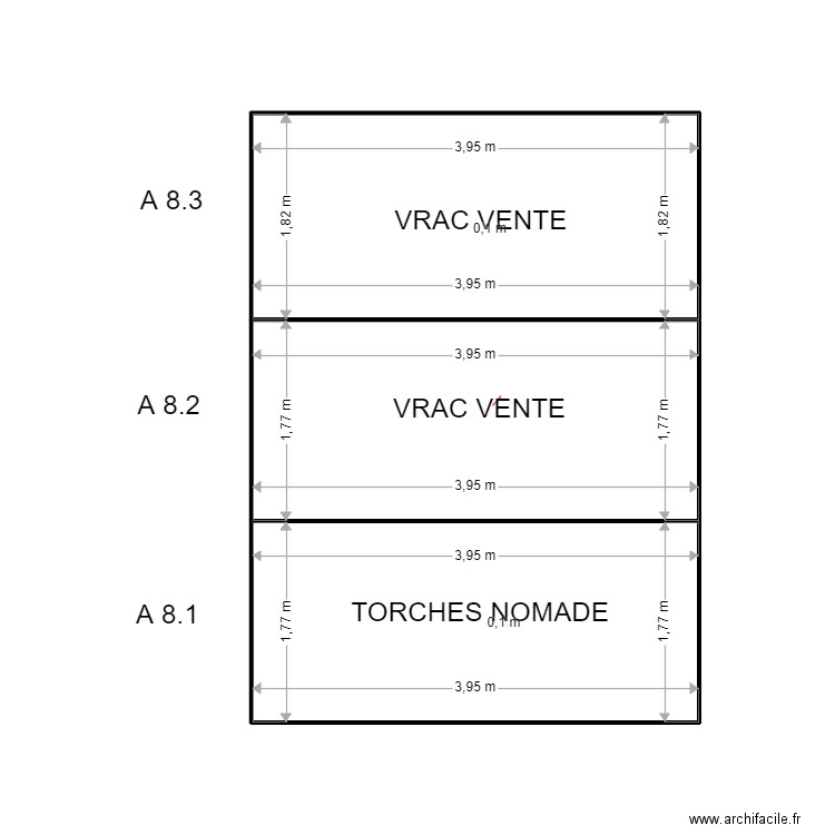 A 8. Plan de 3 pièces et 21 m2