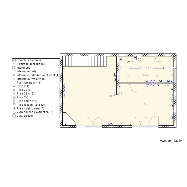 Kuethat. Plan de 12 pièces et 105 m2