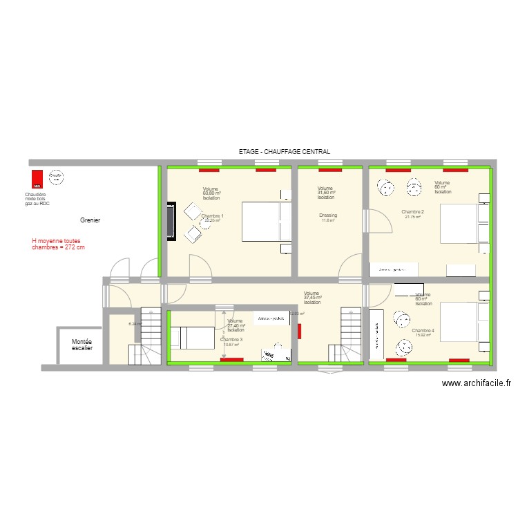 Lindageff étage Chauffage2 DIM RAD. Plan de 0 pièce et 0 m2