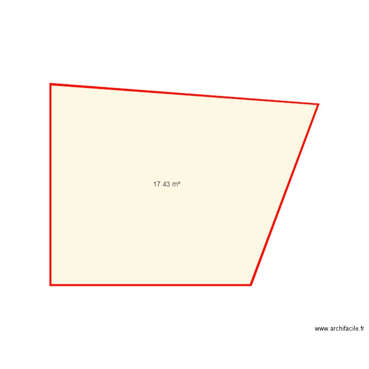 cour. Plan de 1 pièce et 17 m2