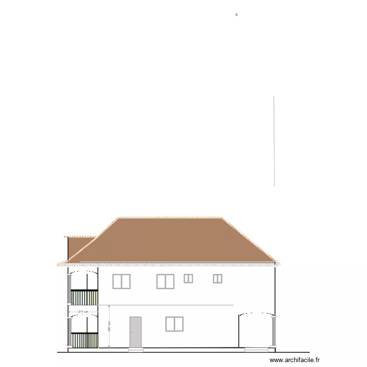  facade ouest. Plan de 