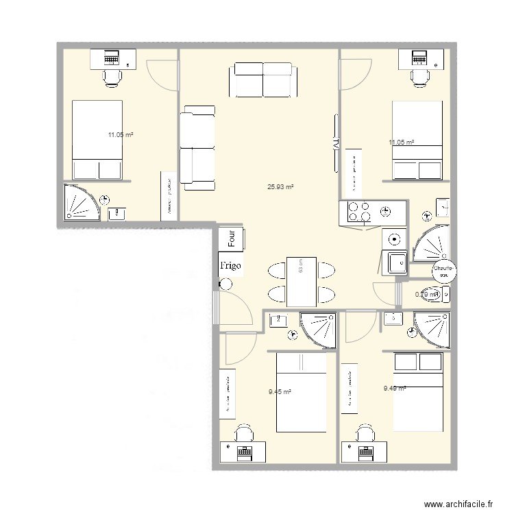 Coloc Ideale. Plan de 0 pièce et 0 m2