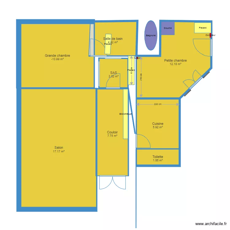 petite chambre. Plan de 
