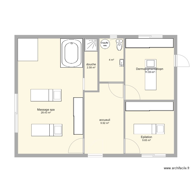 spa. Plan de 0 pièce et 0 m2