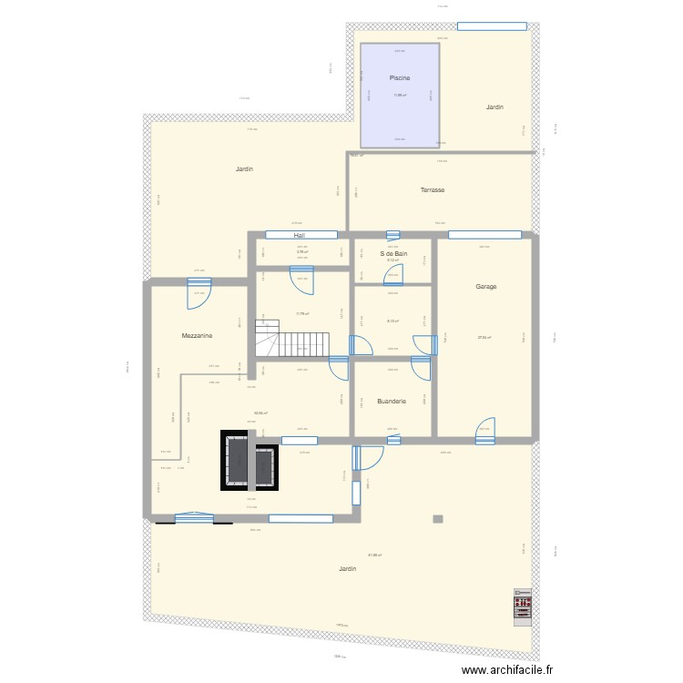 Plan des Castors existant RDC exterieur . Plan de 0 pièce et 0 m2