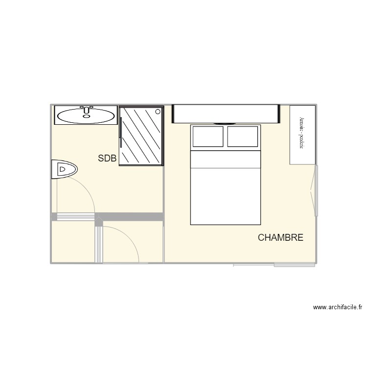 2-CHAMBRE/SDB ARGELES. Plan de 4 pièces et 16 m2