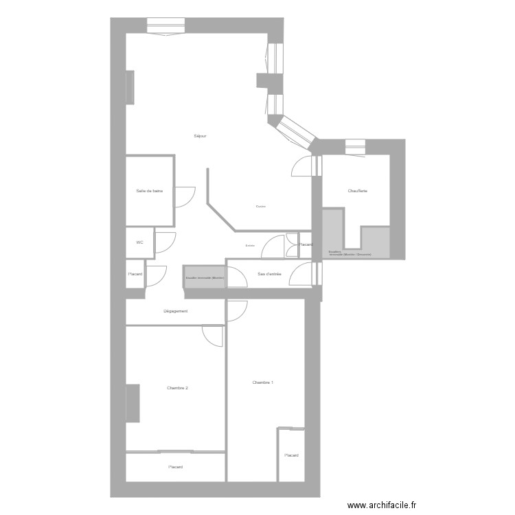 Yand Capucins. Plan de 17 pièces et 124 m2