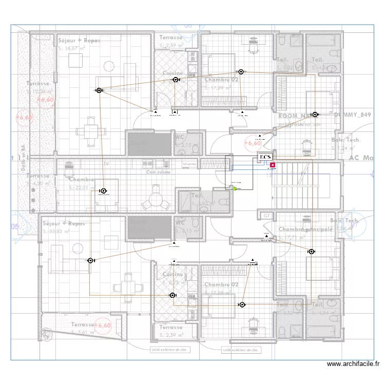 SSI Etage 2 et 3 b&acirc;timent BONADIWOTO. Plan de 0 pièce et 0 m2