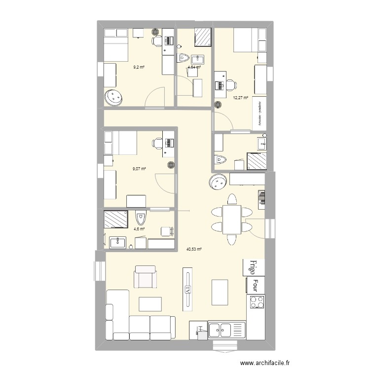 plan maison jo 3 sportifs. Plan de 0 pièce et 0 m2