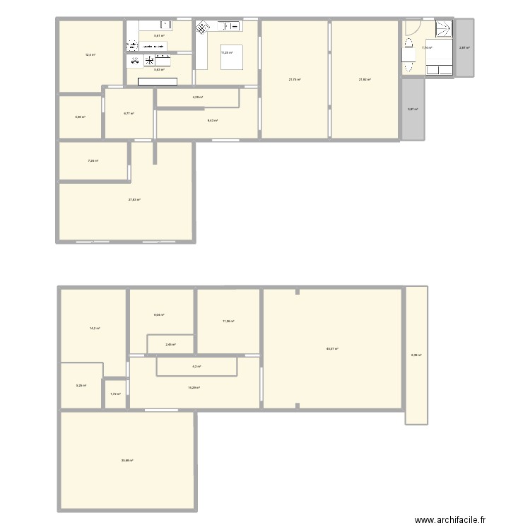 Minkan Cotes a jours + meubles. Plan de 0 pièce et 0 m2