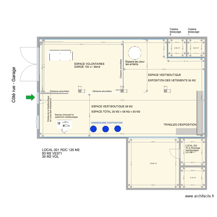LOCAL RDC 001. Plan de 0 pièce et 0 m2