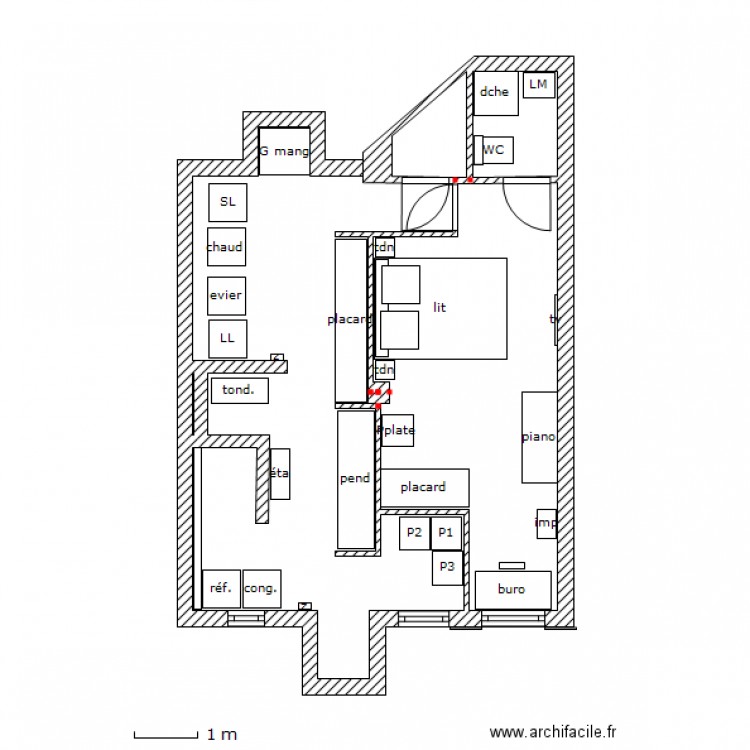 sous sol RGR - simul 2. Plan de 0 pièce et 0 m2