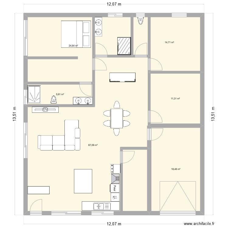 MAISON TEST CHEMIN VERT N2. Plan de 6 pièces et 142 m2