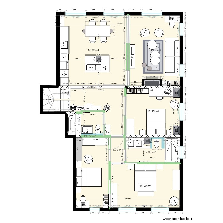 Plan projet aménagement V1. Plan de 0 pièce et 0 m2