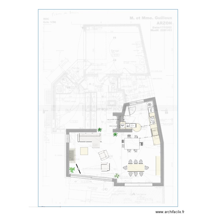 Arzon cuisine salon v20. Plan de 0 pièce et 0 m2